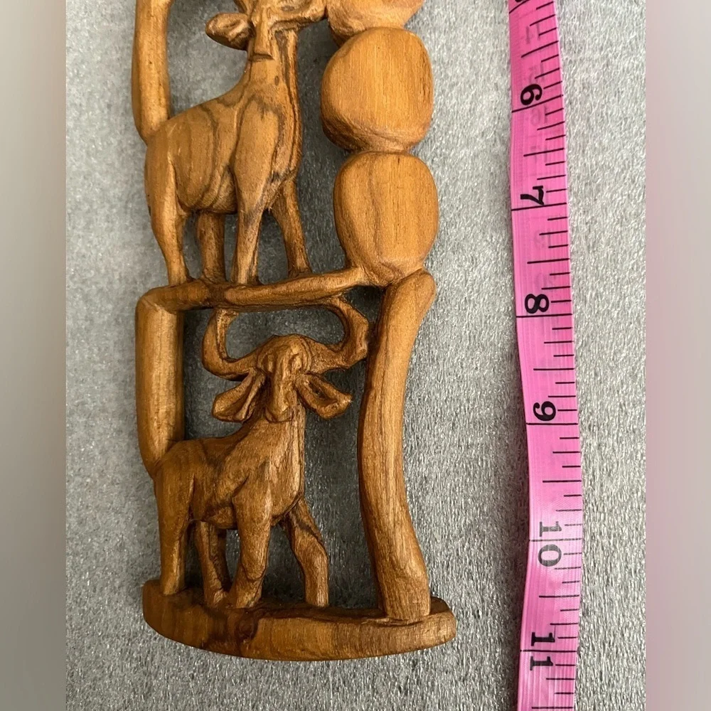 Handcrafted Brown Wooden African Animal Wall Decor small Panel - Picture 2 of 4
